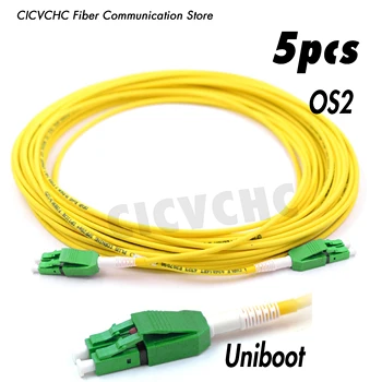 5 шт. оптоволоконный патчкорд LC/APC-LC/APC Duplex Uniboot с однорежимным кабелем OS2 1 м, 2 м, 5 м, 10 м